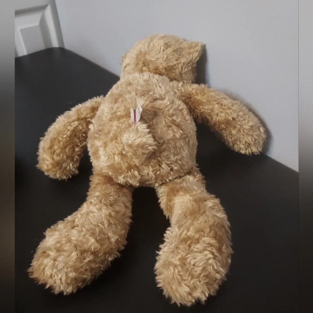 Gund Teddy Bear Plush With A Plaid Burnt Orange Bow